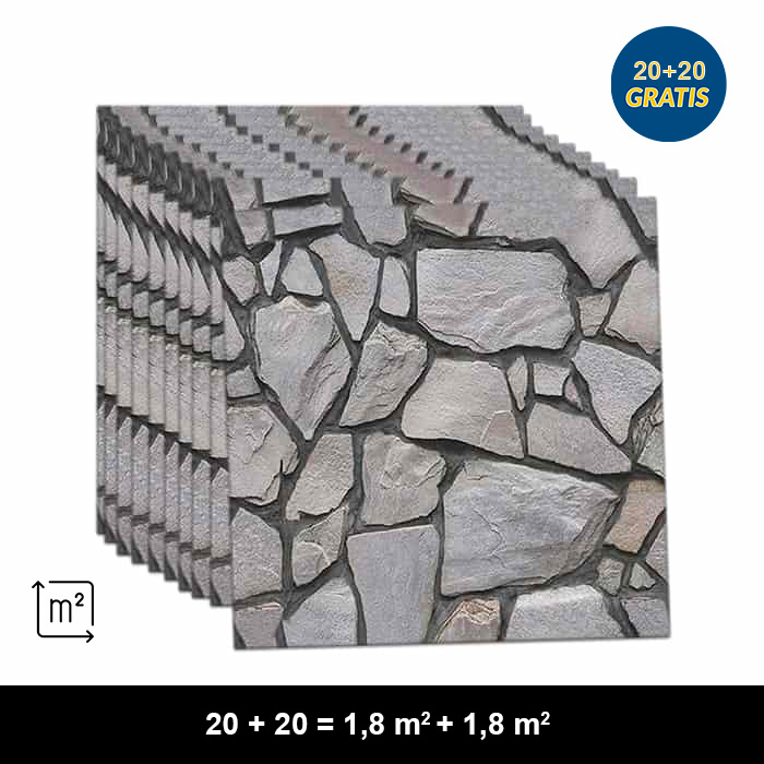 3D wallpaper in imitation rock