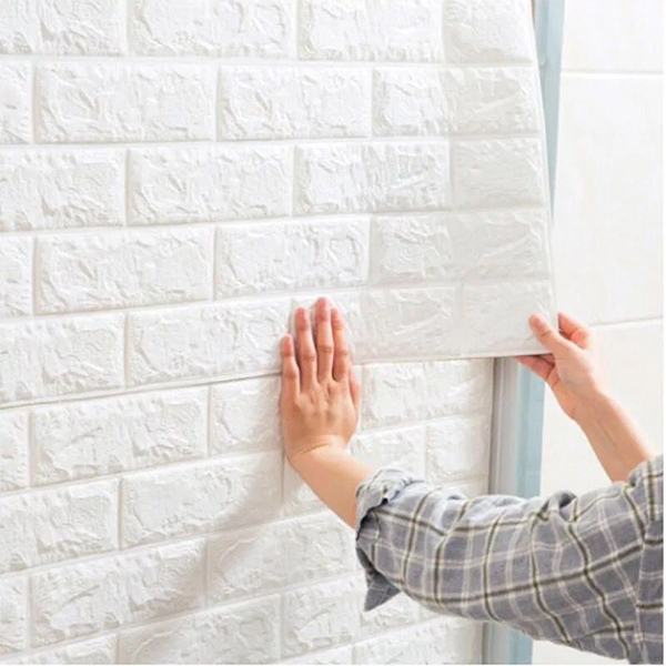 3D brick-effect wallpaper