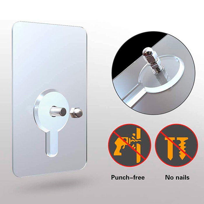The hanger has a screw with nut and cap on the outside, which allows for even more thorough installation of different stands and other things like pictures, clothes, etc.