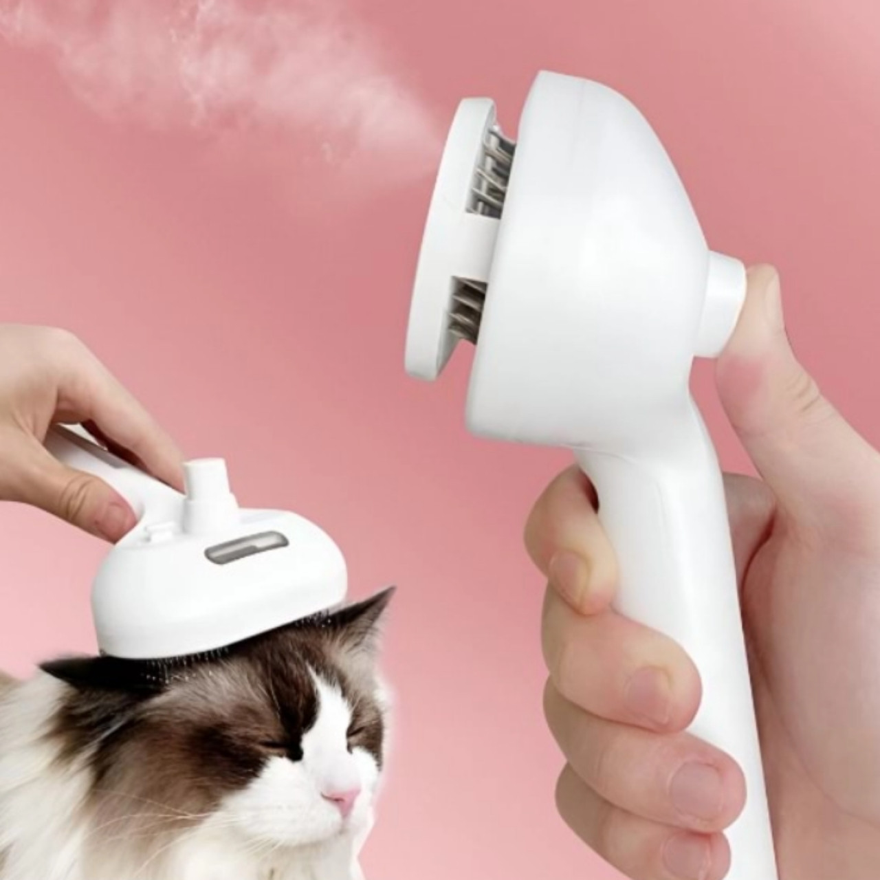 The steam brush allows easy and effective detangling without pain or knots - a treatment that pets will love.