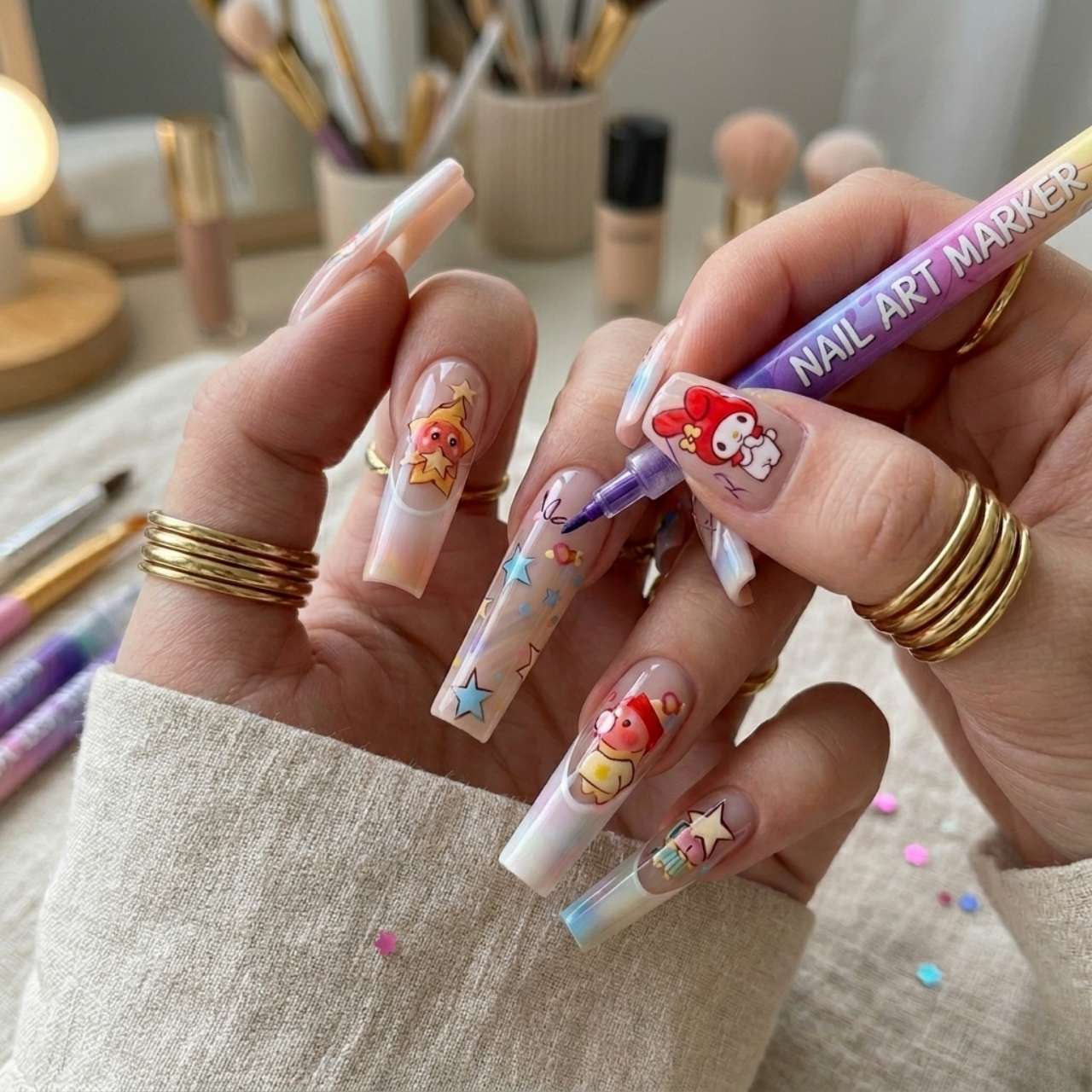 Set of coloured nail painting pens, ArtNails - Image 3