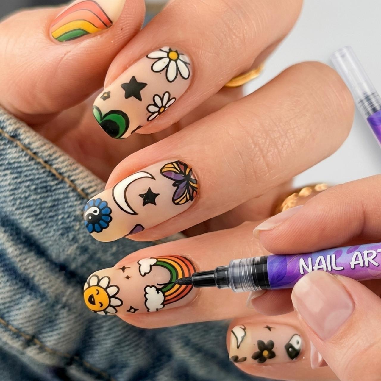 Set of coloured nail painting pens, ArtNails - Image 4