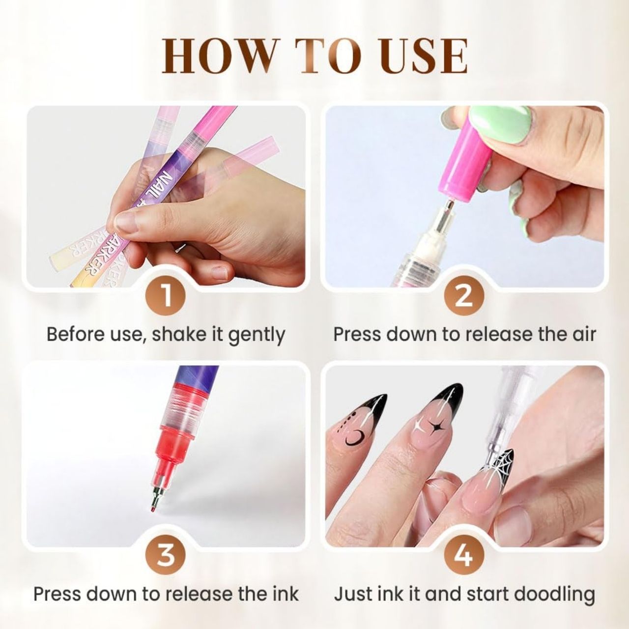 Set of coloured nail painting pens, ArtNails - Image 5