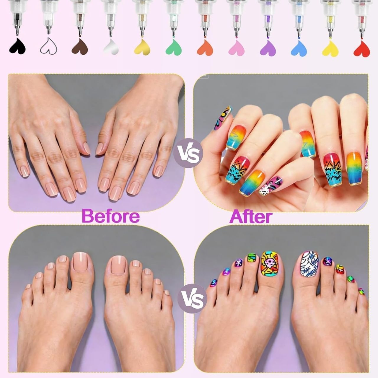Set of coloured nail painting pens, ArtNails - Image 6