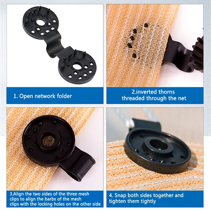 Top-quality sturdy clips will hold the net effectively in place!