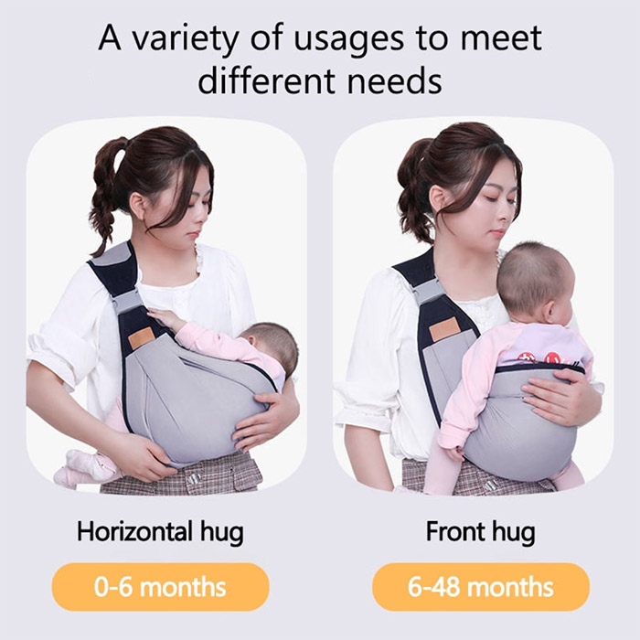 The baby carrier is suitable for use from birth as it can be used in 2 different ways - lying or sitting!