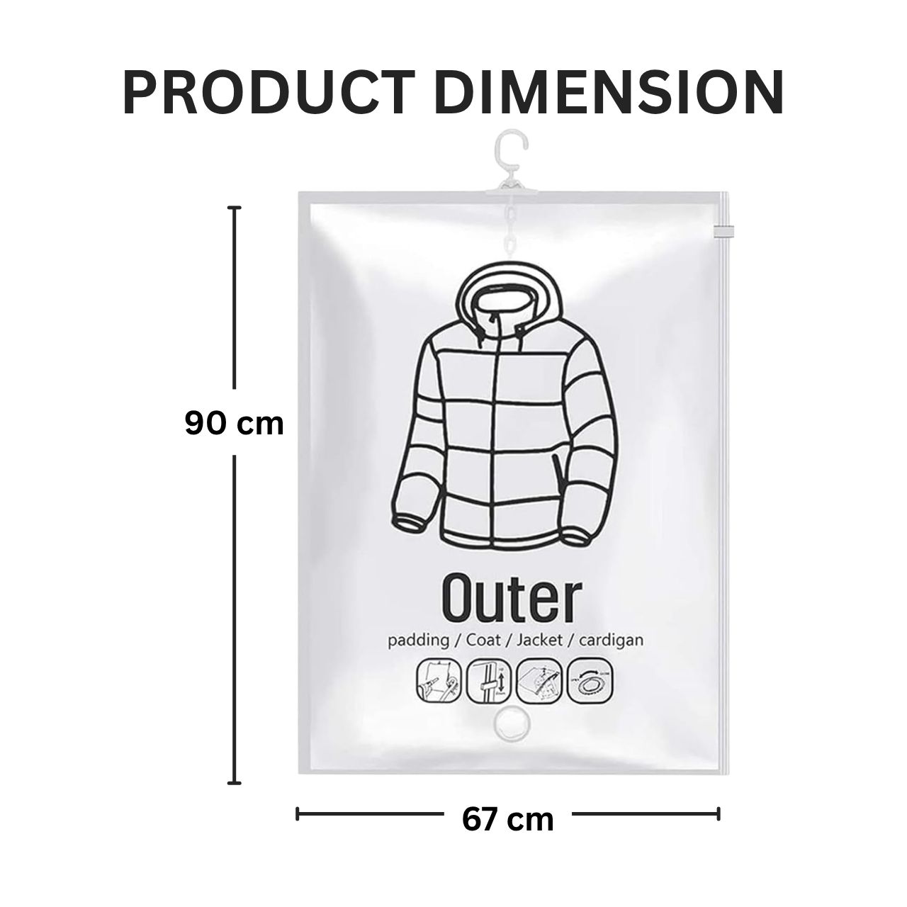 Bagsy, hanging vacuum bags for storing clothes (4 pcs.)