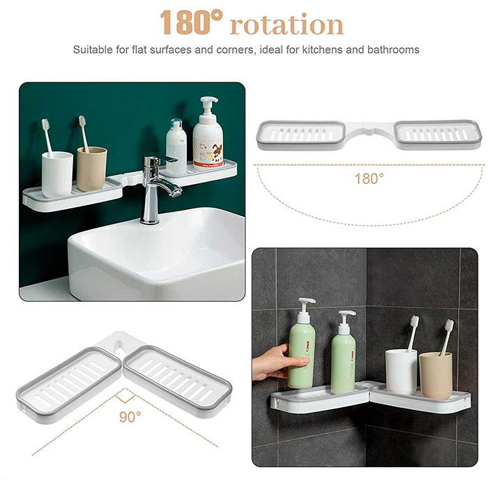 BathroomShelf, bathroom shelf that can be installed at 90° or 180° - Image 4