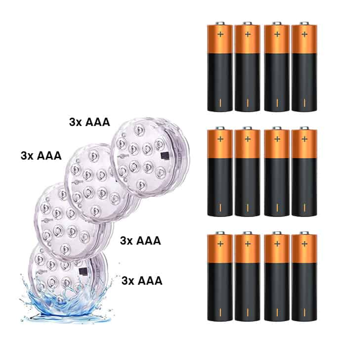 Battery set for GlowWaterLights LED lights (13 pcs.) - Image 2