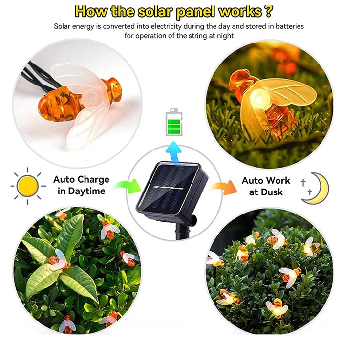 BeeLights, solar lamp with 30 bee-shaped LED lights - Image 5