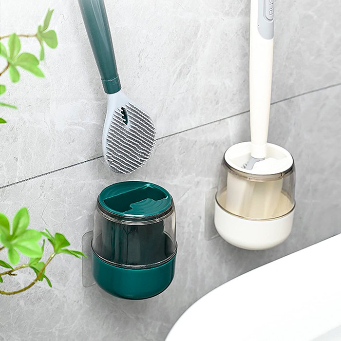 The toilet cleaning brush is made of high quality silicone that does not damage surfaces and removes stubborn stains at the same time!