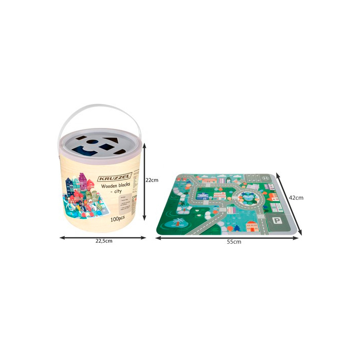 BlockCity, a set of blocks in different shapes with a handy box and play mat - Image 2