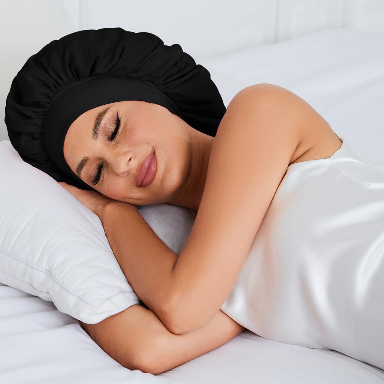 Bonnet, satin hair sleeping cap - Image 2