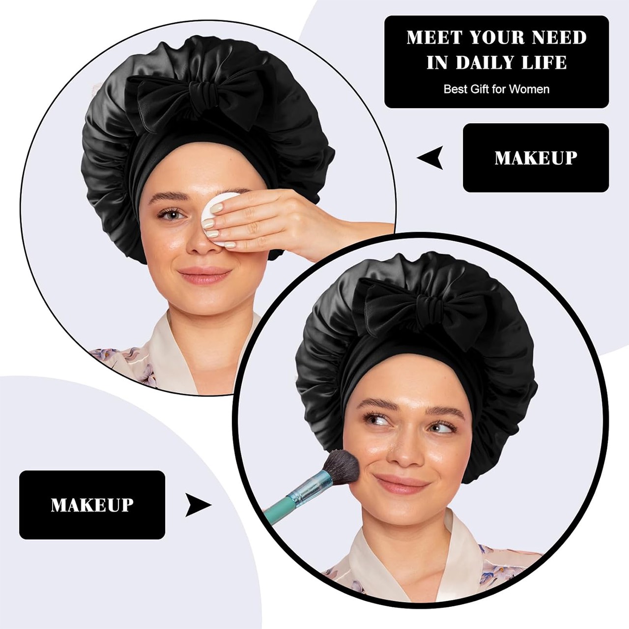 Bonnet, satin hair sleeping cap - Image 5