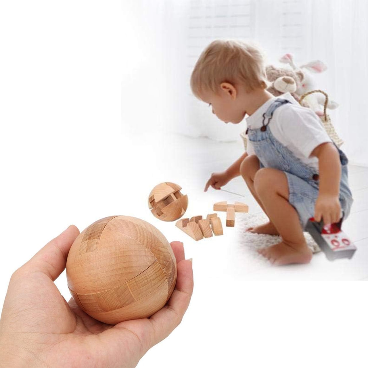 BrainTeaser, wooden puzzle in the shape of a sphere - Image 2