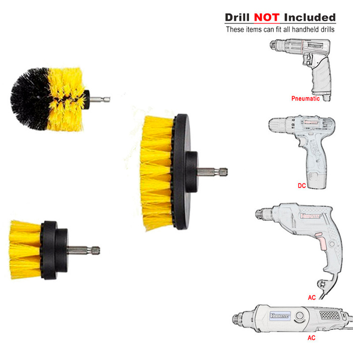 BrushDrill, Cleaning Brush Set - 3 different attachments for power drill - Image 3