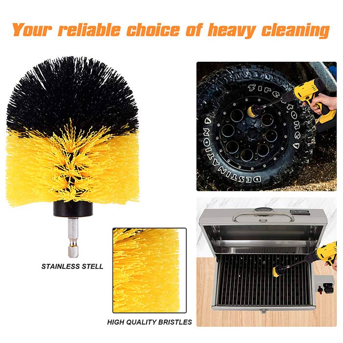 BrushDrill, Cleaning Brush Set - 3 different attachments for power drill - Image 5