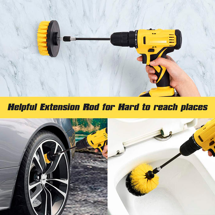 BrushDrill, Cleaning Brush Set - 3 different attachments for power drill - Image 6