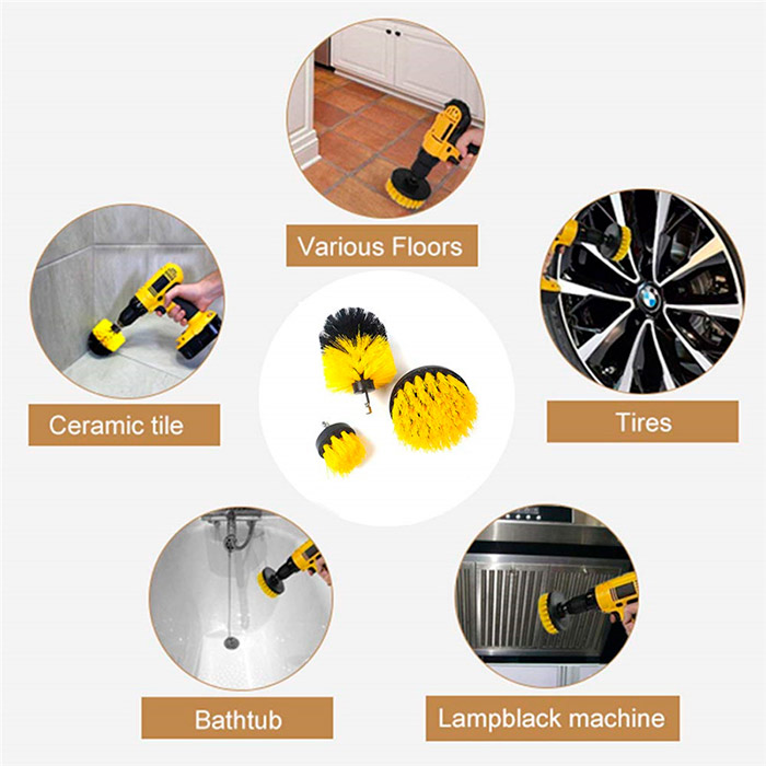 BrushDrill, Cleaning Brush Set - 3 different attachments for power drill - Image 7