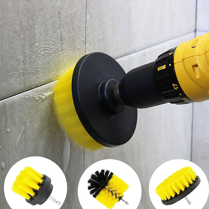 BrushDrill, Cleaning Brush Set - 3 different attachments for power drill - Image 9