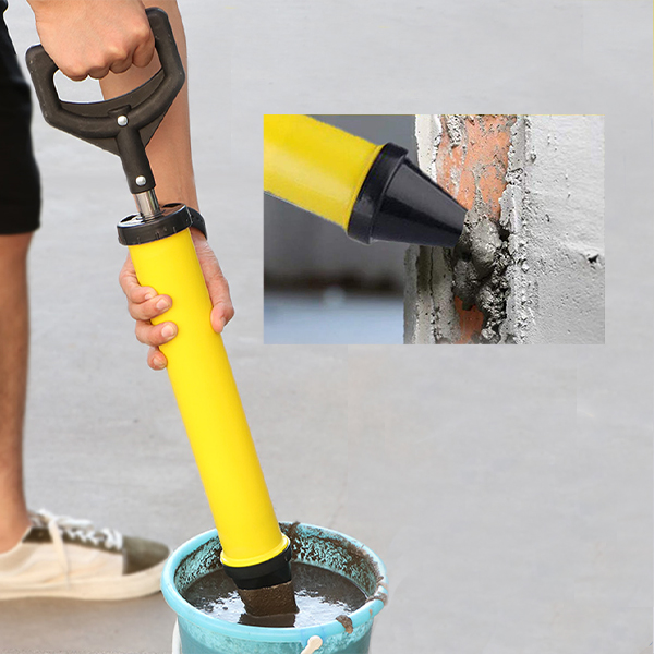Apply the desired amount of mortar on the wall, on the bricks, in the crevices or wherever you want!