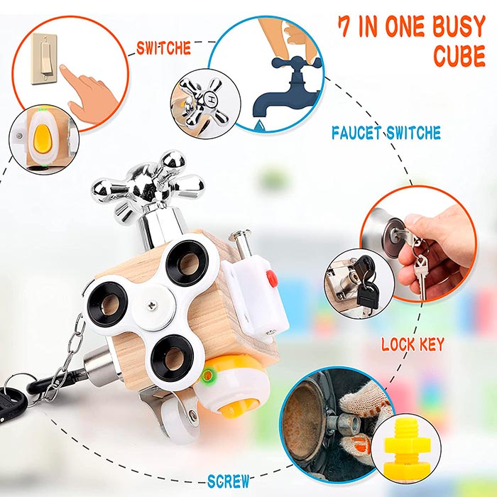 The BusyCube children's toy is made according to the principles of Montessori pedagogy!