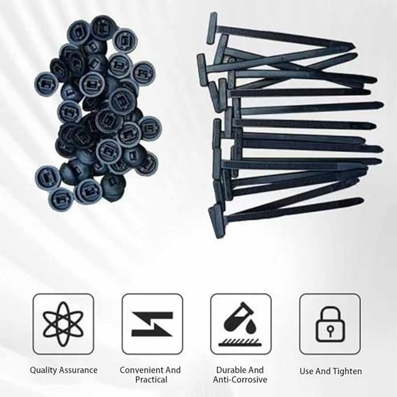 Use them for car repairs, organising cables, tools, garden hoses, tents, lamps and more.
