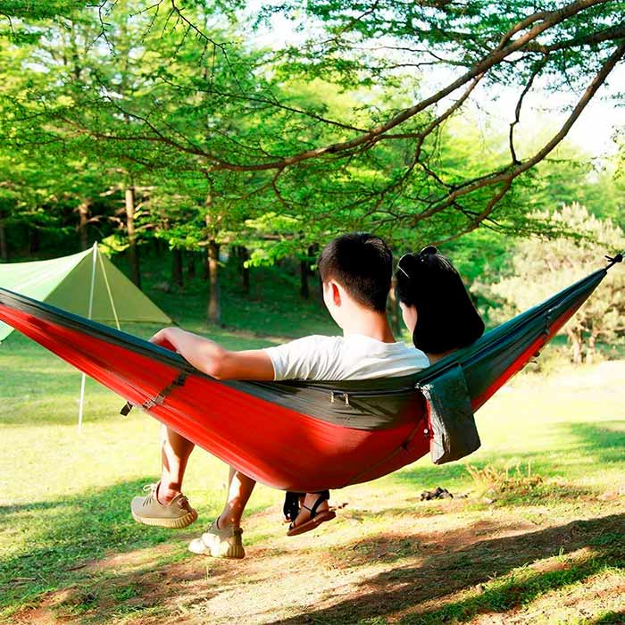 Extremely easy to install with the included straps, carabiners and rope!