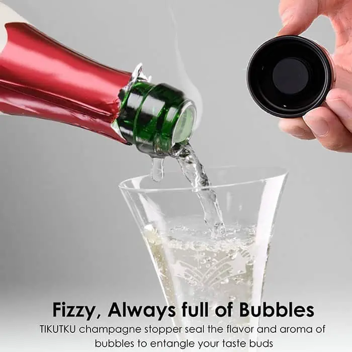 A wine or sparkling wine stopper will keep the bottle carefully sealed to prevent spillage!
