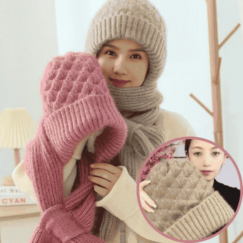 CapScarf, women's winter cap with sewn-on scarf - Image 9