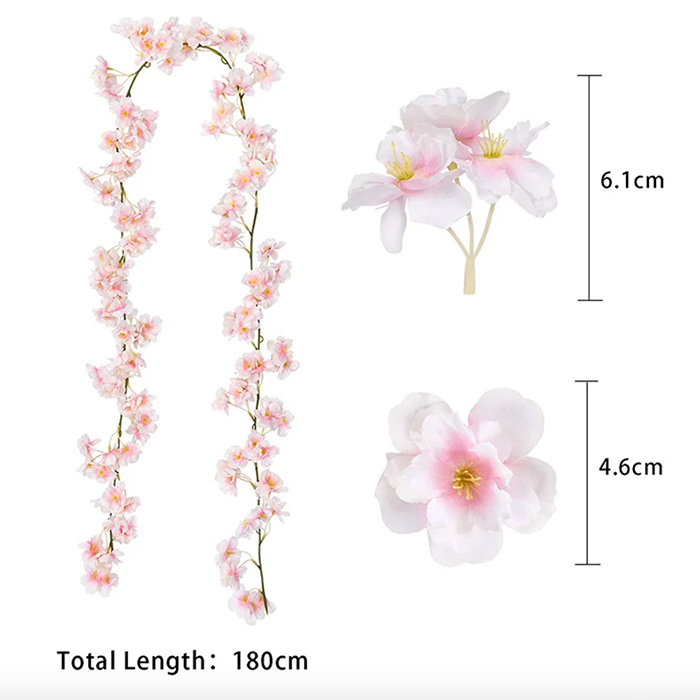 Cherry, artificial flowers with the look of natural cherry blossoms (1.8 m) - Image 2