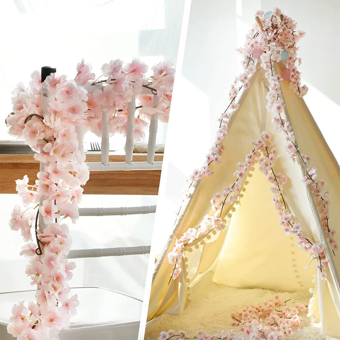 Cherry, artificial flowers with the look of natural cherry blossoms (1.8 m) - Image 8