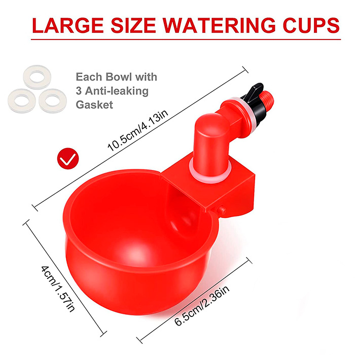 ChickenBowl, waterer for hens and other poultry (6 pieces) - Image 2