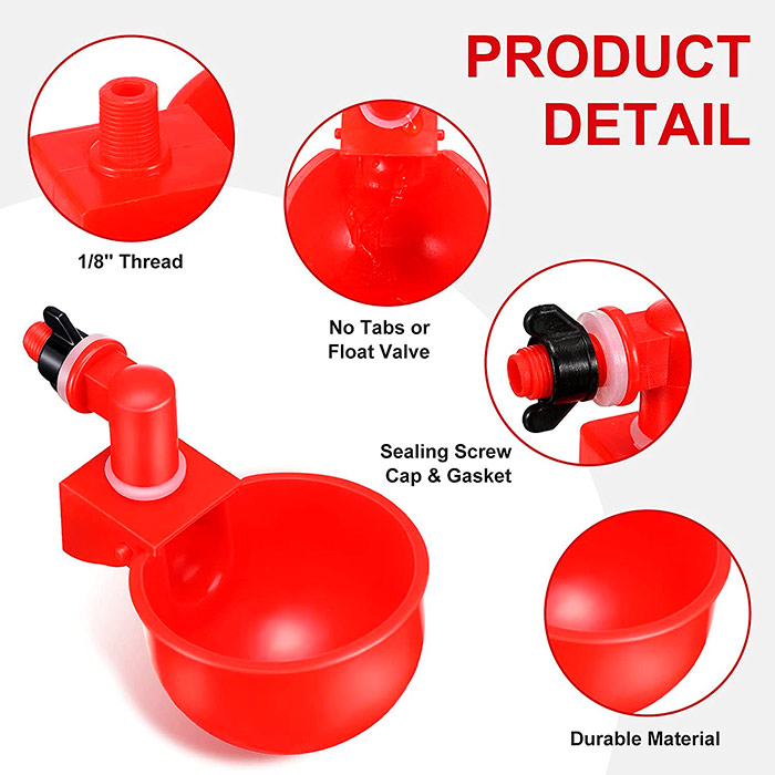 ChickenBowl, waterer for hens and other poultry (6 pieces) - Image 3