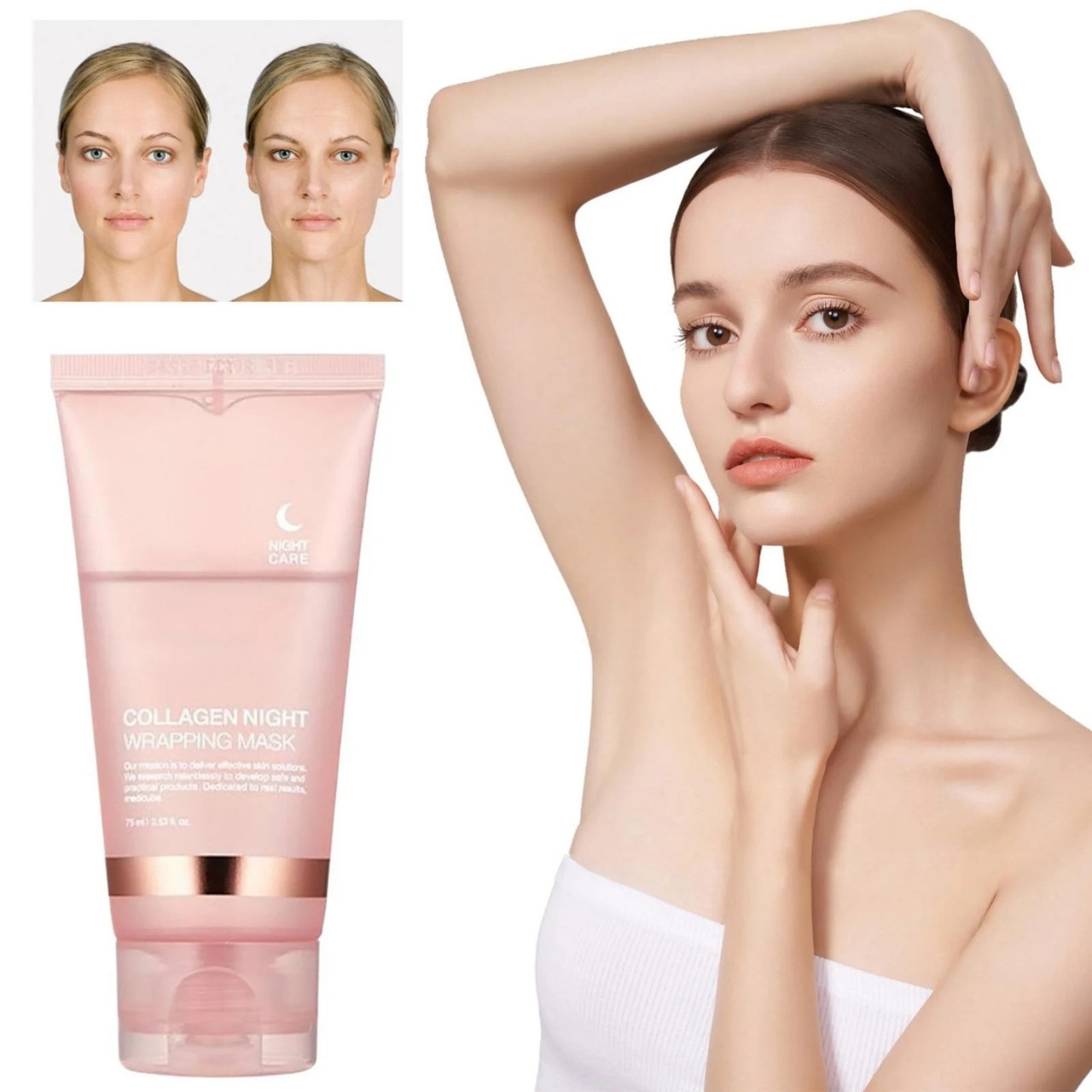 The mask tightens, refreshes, and revitalizes the skin after just one application – thanks to collagen extract and additional active ingredients.