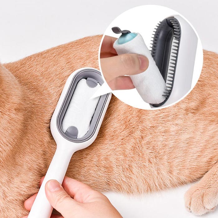 The rear of the brush is designed to remove hair from furniture and fabrics.