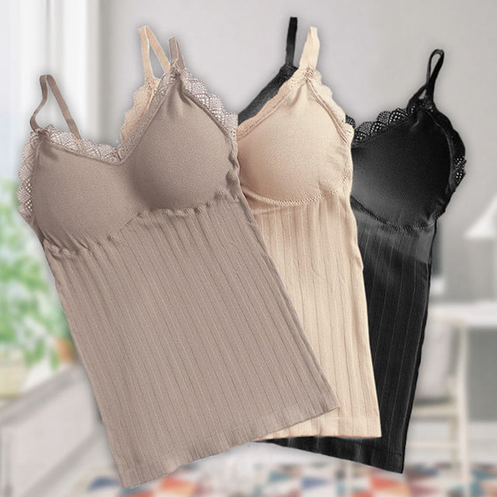 ComfortTop, 1+1 GRATIS T-shirt with padded support in black and beige - Image 2