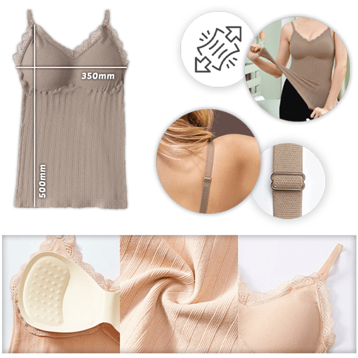 ComfortTop, 1+1 GRATIS T-shirt with padded support in black and beige - Image 7