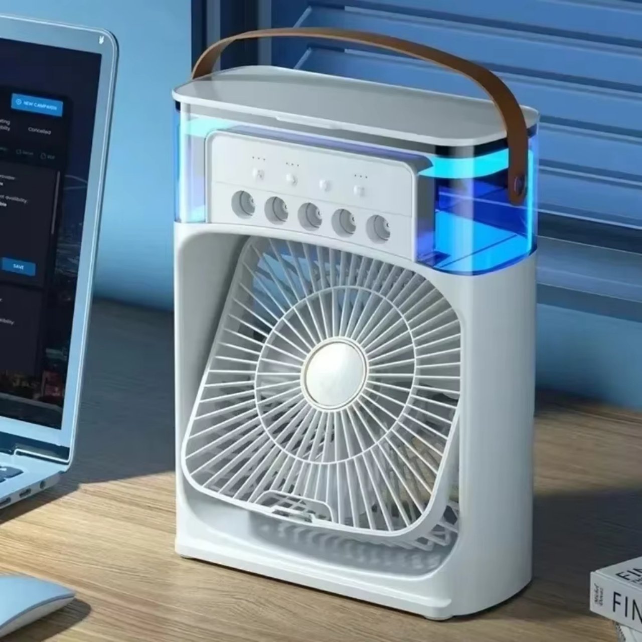 Coolio, 3-in-1 portable fan with humidifier function, LED light and cooling - Image 8