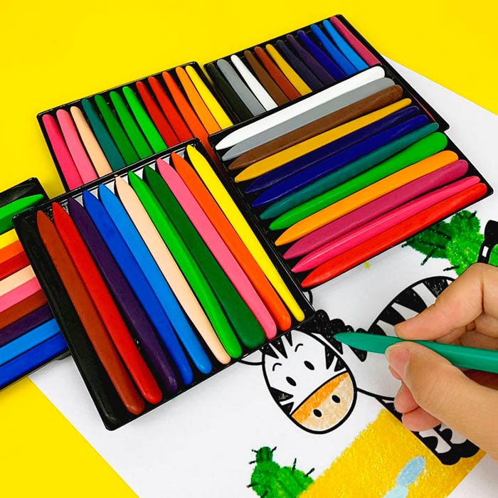 Crayons, compact wax crayons (24 pieces) - Image 9