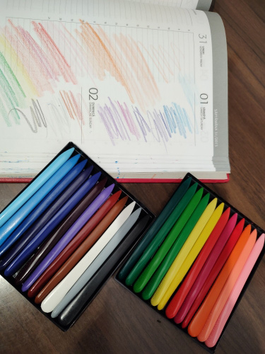 Crayons, compact wax crayons (24 pieces) - Image 10