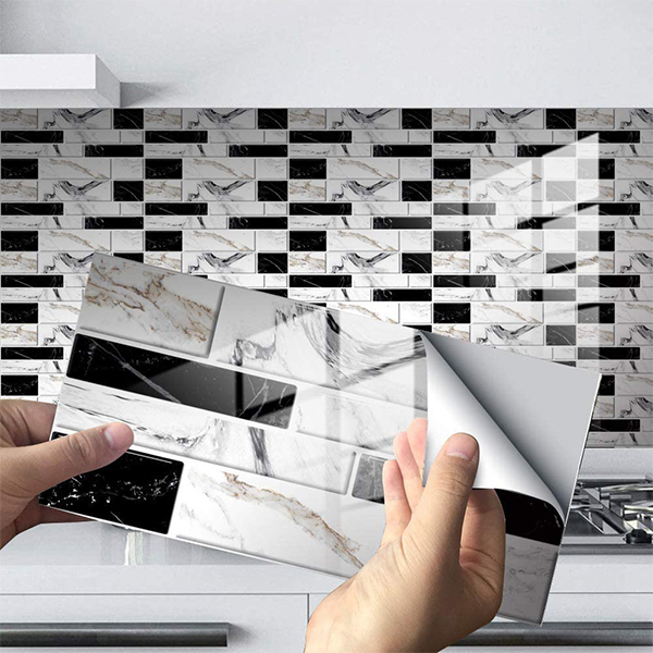 3D wallpaper in imitation of tiles