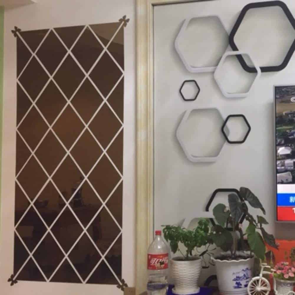 DiamondMirror, mirror stickers in the shape of a diamond to brighten and brighten any room (32 pcs.) - Image 2