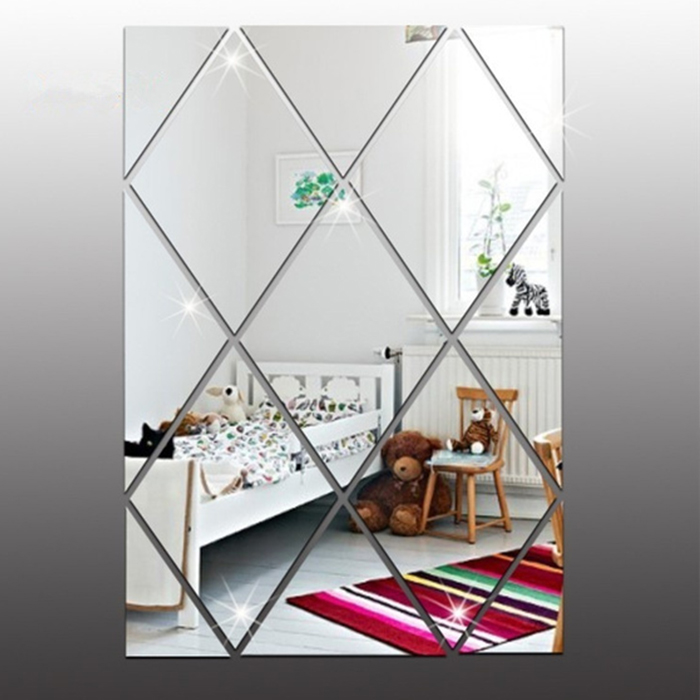 DiamondMirror, mirror stickers in the shape of a diamond to brighten and brighten any room (32 pcs.) - Image 4
