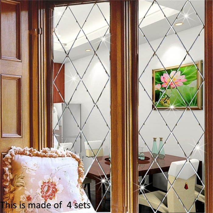 DiamondMirror, mirror stickers in the shape of a diamond to brighten and brighten any room (32 pcs.) - Image 8