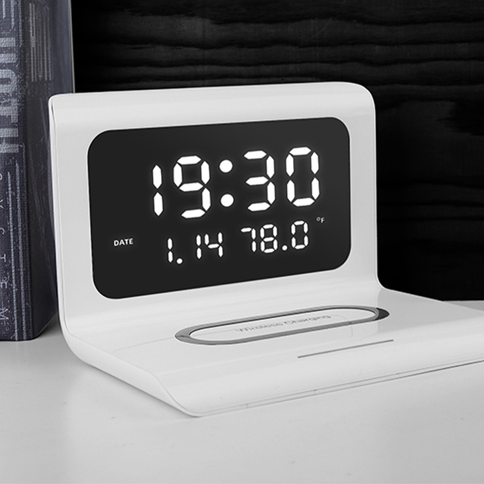 DigitalStation, charging station with 4 functions: alarm, calendar, thermometer and wireless charger - Image 8
