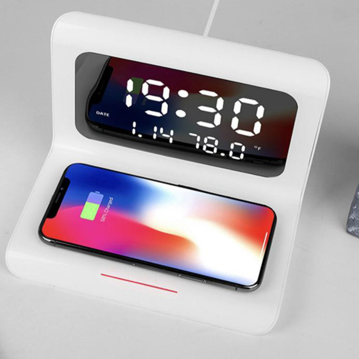 DigitalStation, charging station with 4 functions: alarm, calendar, thermometer and wireless charger - Image 9