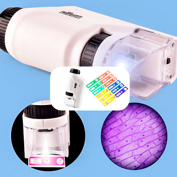 DiscoverBundle, portable children's microscope + 12-piece set of observation plates - Image 2
