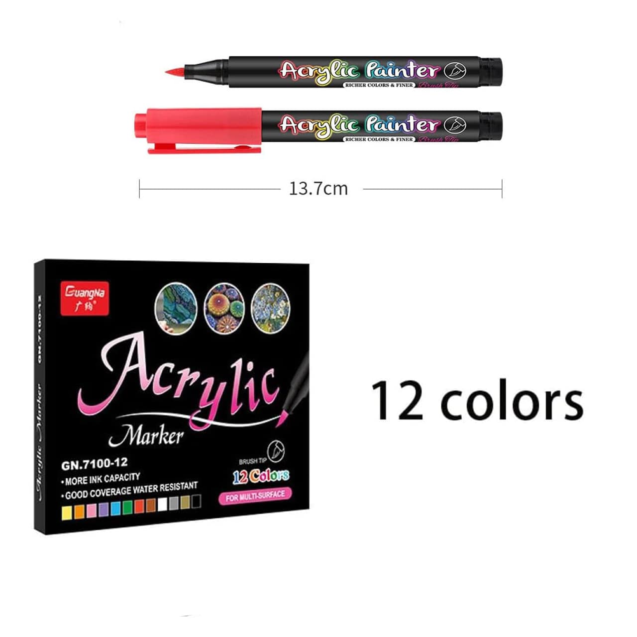 DiyAcrylic, creative set with acrylic markers, pebbles and wood - Image 8