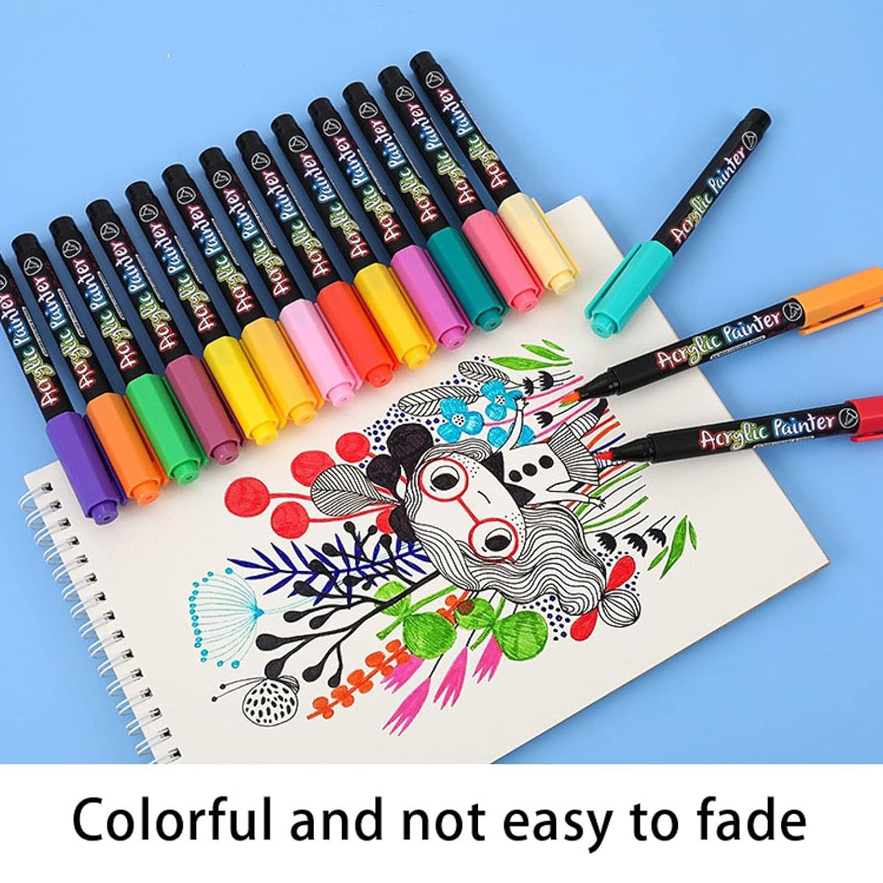 DiyAcrylic, creative set with acrylic markers, pebbles and wood - Image 9